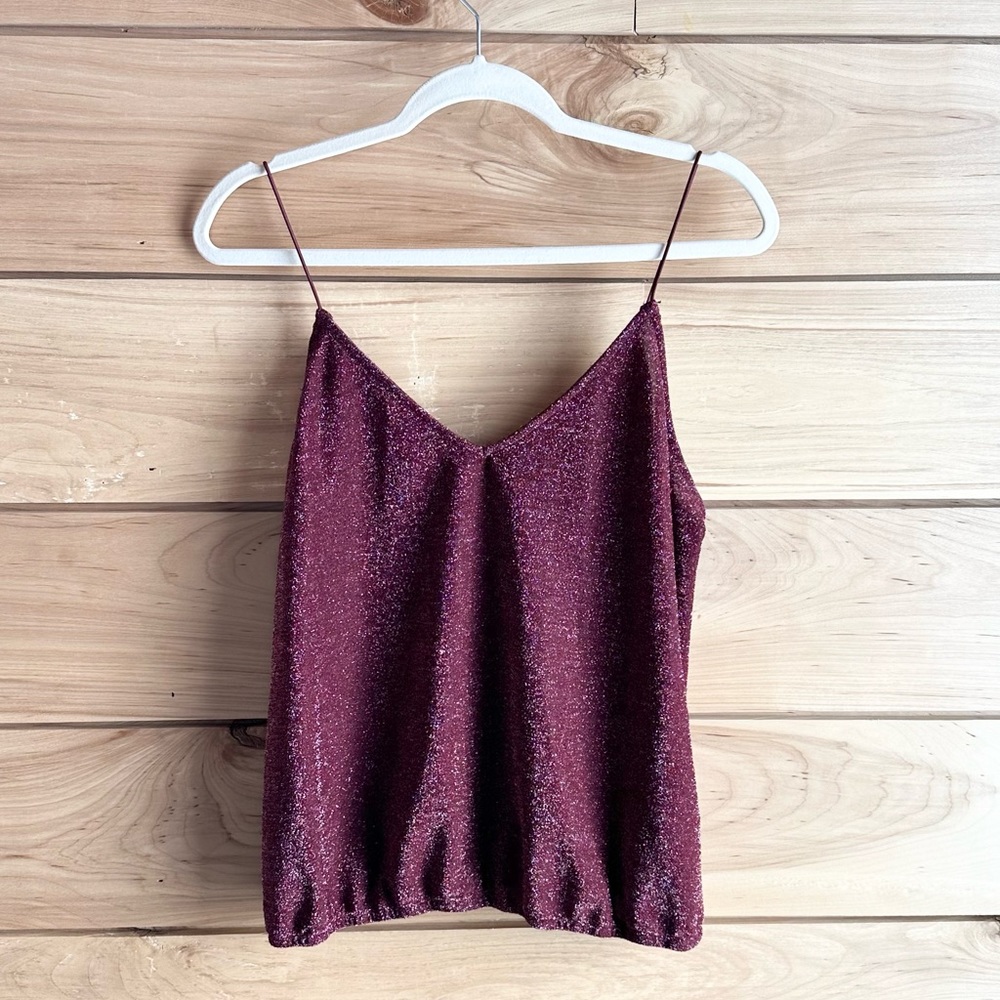 Express Cranberry Sparkle Tank